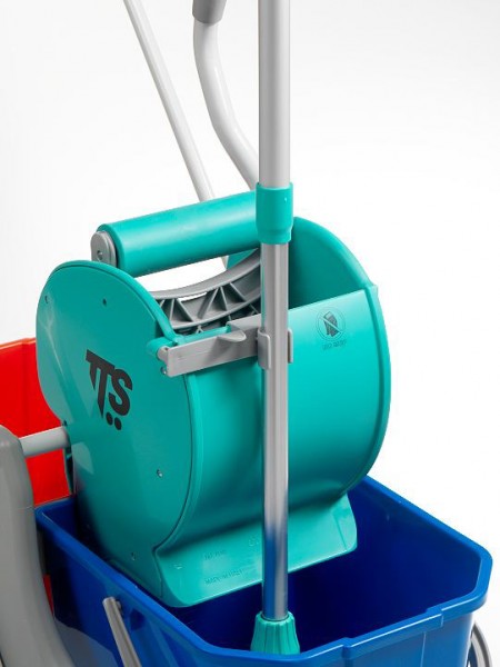 Ведро с отжимом и сливным отверстием TTS Action Pro 1х30л., синее